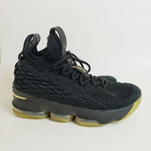 Nike CLEARANCE  Lebron 15 GS Black Sneakers 7Y or Wms 8.5 - Picture 3 of 10